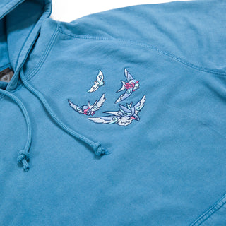 The Floobirds | Vintage Acid-Washed Hoodie | Skye Blue