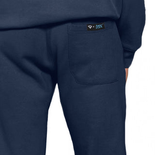 The Floobirds | Premium Fleece Joggers | Navy Blue x Birds of Paradise