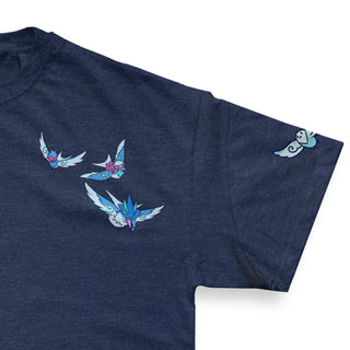 The Floobirds | Mainstreet Tee | Heather Blue x Wings of Glory