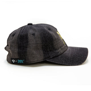 The Frogborn | Dad Hat | Distressed Charcoal x Gold | PRODUCTION SAMPLE