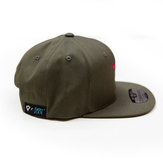 The Frogborn | Snapback Hat | Olive x Blood Red