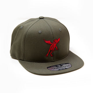 The Frogborn | Snapback Hat | Olive x Blood Red