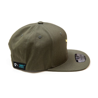 The Frogborn | Snapback Hat | Olive x Gold Zirconia