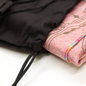 Cotton Drawstring Bag "Highseeker" Backpack-Style *Black Strings*